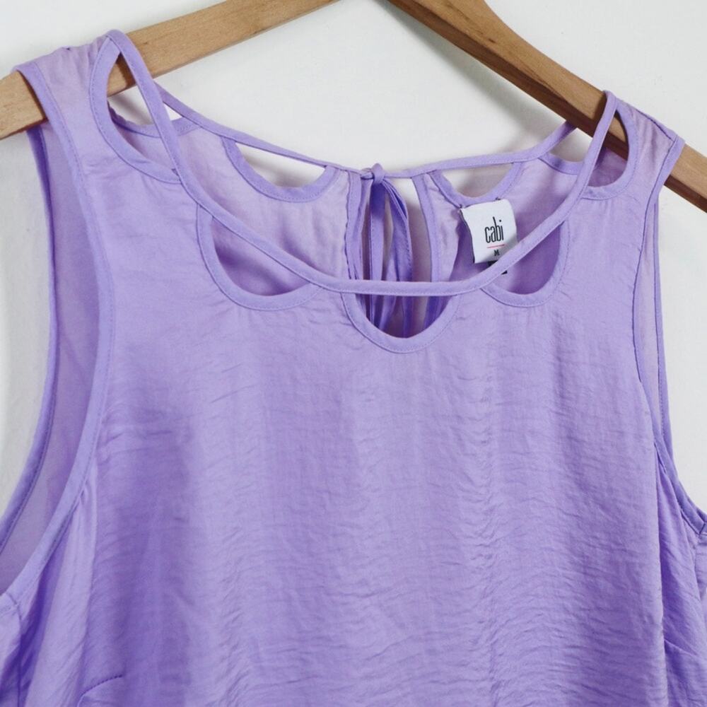 Cabi Size M Scallop Cutout Sleeveless Top 5909 Tank Lavender - Picture 4 of 11